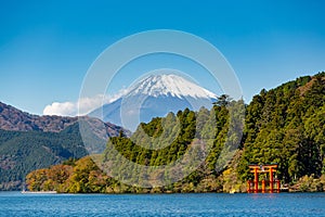 Mount Fuji, Japan. Lake Ashi in Hakone