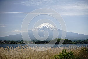 Mount fuji at ka waguchiko lake.