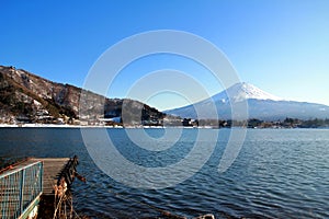 Mount Fuji and kawacuchiko lake, Kawacuchiko, Japan