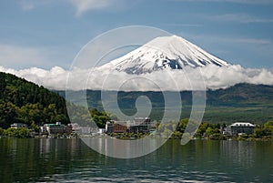 Mount Fuji from Kawaguchiko lake in Japan photo