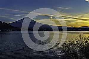 Mount Fuji from Kawakuchiko, Japan, peaceful