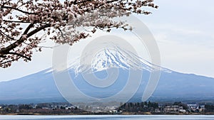 Mount fuji at Lake kawaguchiko in the morning.