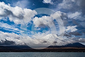 Mount Fuji and majestic sky (taken from Lake Yamanaka)