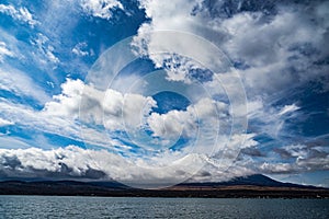 Mount Fuji and majestic sky (taken from Lake Yamanaka)