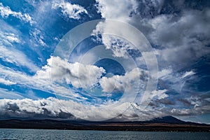 Mount Fuji and majestic sky (taken from Lake Yamanaka)