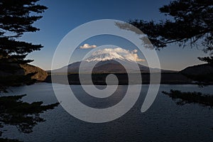 Mount Fuji seen from Lake Shoji, Japan