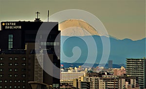 Mount Fuji Tokyo on clear day during Covid lockdown