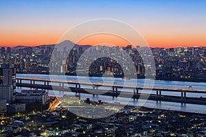 Mount Fuji and Tokyo tower