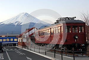 Mount Fuji and train