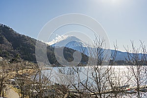 Mount Fuji view from Lake Kawaguchi, Yamanashi Prefecture