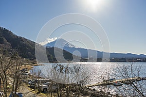 Mount Fuji view from Lake Kawaguchi, Yamanashi Prefecture