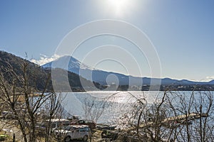 Mount Fuji view from Lake Kawaguchi, Yamanashi Prefecture