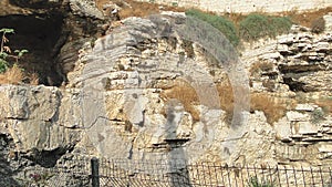Mount Golgotha, supposed site of the crucifixion of Jesus Christ, in the garden of Joseph of Arimathea, in the Garden Tomb,