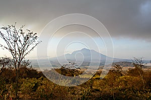 Mount Hanang, Manyara Region, Tanzania, at heavy sky dawn