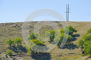 Mount with high-voltage support at the top.