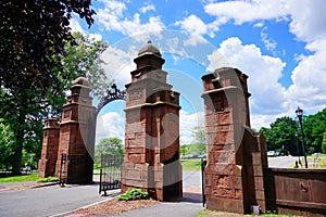 Mt Holyoke College campus gate photo