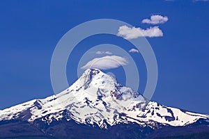 Mount hood with Smoke Stack Clouds