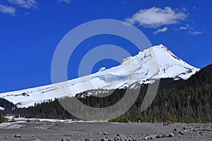 Mount Hood Volcano in Spring, Cascades Range in the Pacific Northwest, Oregon