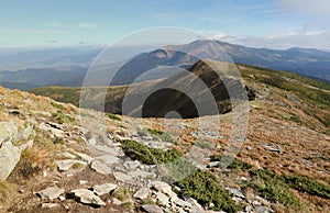 Mount Hoverla hanging peak of the Ukrainian Carpathians against the background of the sky