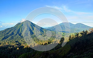 Mount Ijen at East Java during a nive weather