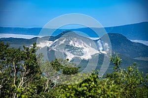 Mount Io-zan, naked mountain, Hokkaido, Japan