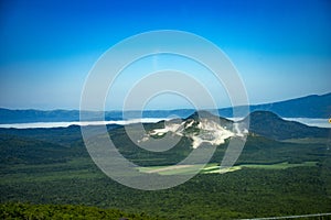 Mount Io-zan, naked mountain, Hokkaido, Japan