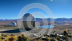 Mount John Observatory and Lake Alexandrina near Lake Tekapo