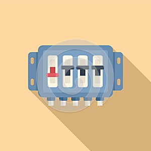 Mount junction box icon flat vector. Safety wall