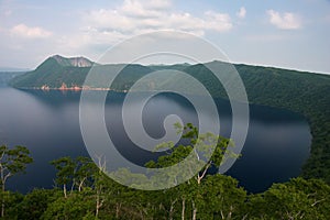 Mount Kamui and the beautiful clear blue Lake Mashu
