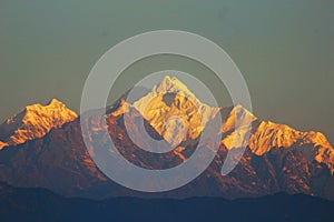 Mount Kanchenjunga covering with snow