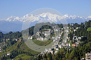 Mount Kanchenjunga and Darjeeling
