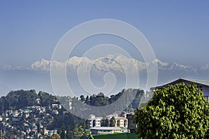 Mount Kanchenjunga and Darjeeling
