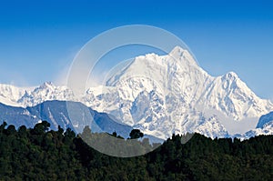 Mount Kanchenjunga range of the himalayas at first light photo