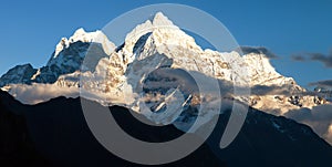 Mount Kangtega and mount Thamserku