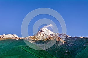 Mount Kazbek under cloud