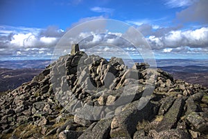 Mount Keen summit. Cairngorm Mountains, Aberdeenshire, Scotland