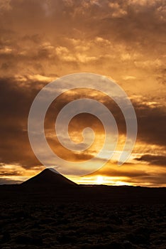 Mount Keilir on sunset in Reykjanes, Iceland