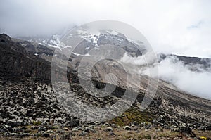 Mount Kilimanjaro with fog