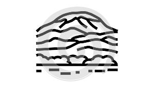 mount kilimanjaro line icon animation
