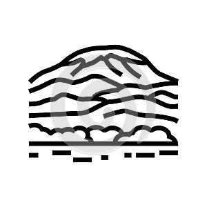 mount kilimanjaro line icon vector illustration