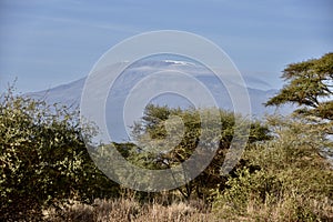 Mount Kilimanjaro with One Thin Cloud