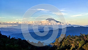 Mount Kinabalu covered by clouds