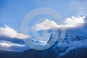 Mount Kongde-Ri. View from Edmund Hillary Monument, Nepal