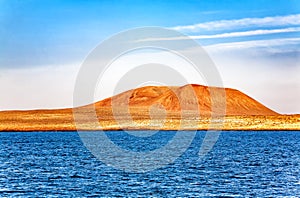 Mount La Aguja Grande on the Island La Graciosa, Island Lanzarote, Canary Islands, Spain, Europe photo