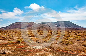 Mount La Aguja Grande on the Island La Graciosa, Island Lanzarote, Canary Islands, Spain, Europe photo