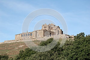 The mount of La Mola  next to Montserrat. Sanctuary of La Mola  at the top of the mountain. Catalunya  El Valles  Barcelona. photo