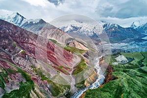 Mount Lenin seen from Basecamp in Kyrgyzstan taken in August 2018 photo