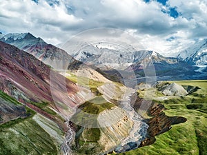 Mount Lenin seen from Basecamp in Kyrgyzstan taken in August 2018