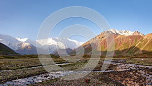 Mount Lenin seen from Basecamp in Kyrgyzstan taken in August 2018