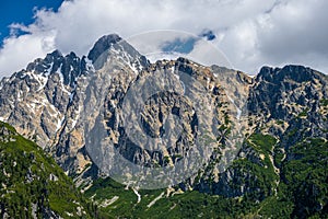 The Mount Lomnica. Spring landscape of the Tatra Mountains, Slovakia